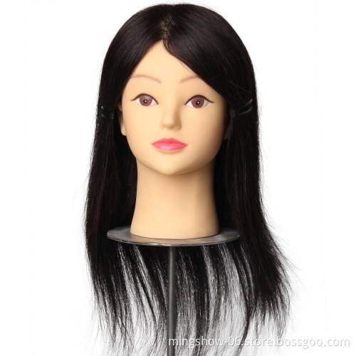100% human hair hairdressing mannequin training head in human hair wigs